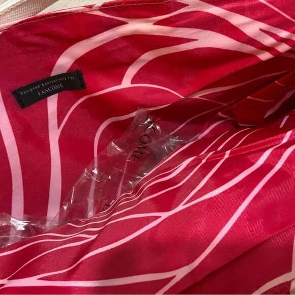 Lancôme NEW pink white large tote shopper bag nylon canvas - Picture 8 of 9